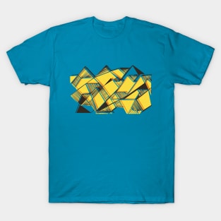 Geometric pattern triangles yellow T-Shirt